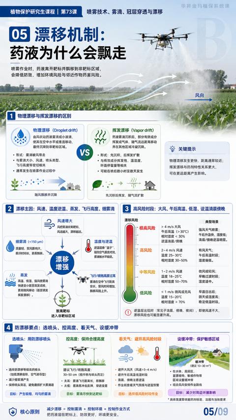 漂移机制（漂移主因）｜华昇金玛植保系统课技术图