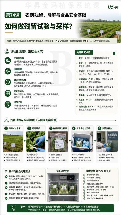 如何做残留试验与采样（目的）｜华昇金玛植保系统课技术图
