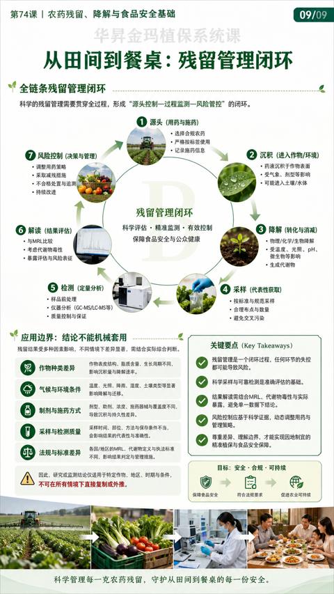 从田间到餐桌：残留管理闭环（科学的残留管理需要贯穿全过程，形成“源头控制一过程监测一风险管控”的闭环）｜华昇金玛植保系统课技术图
