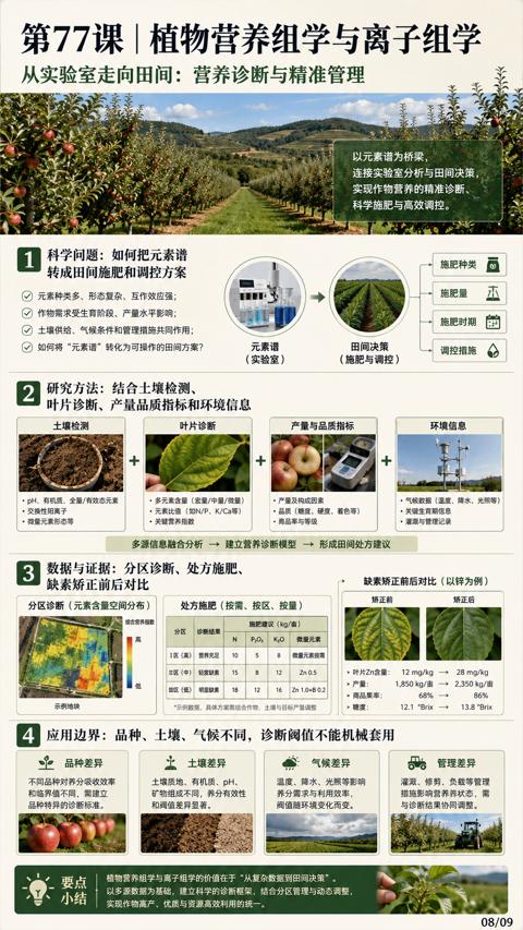 第77课| 植物营养组学与离子组学（以多源数据为基础，建立科学的诊断框架，结合分区管理与动态调整）｜华昇金玛植保系统课技术图