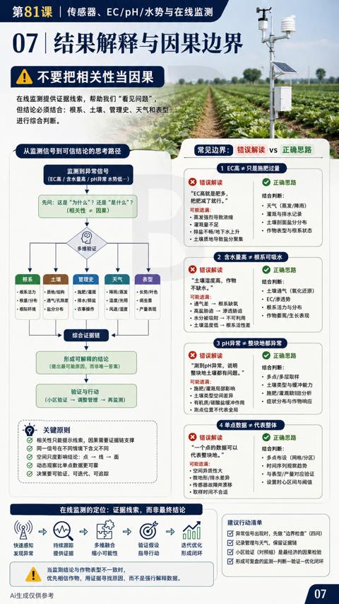 07 |结果解释与因果边界（优先相信作物，用证据寻找原因，而不是强行解释数据）｜华昇金玛植保系统课技术图