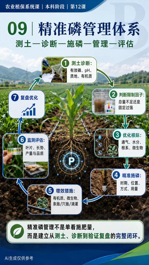 09 |精准磷管理体系（而是建立从测土、诊断到验证复盘的完整闭环）｜华昇金玛植保系统课技术图