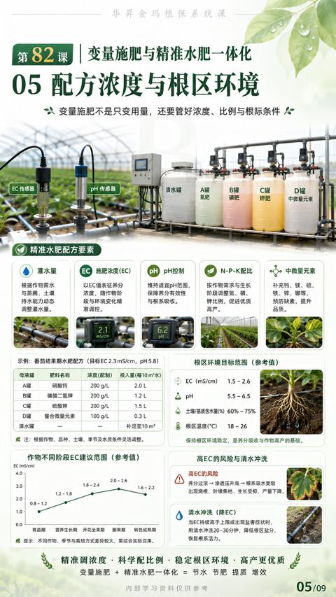 05 配方浓度与根区环境（保持根区环境稳定，是养分吸收与作物高产的基础）｜华昇金玛植保系统课技术图