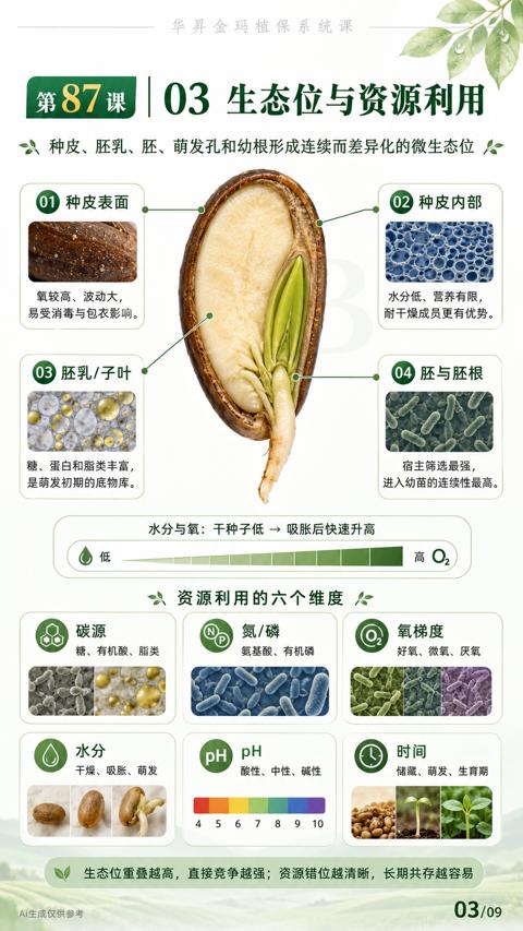 03 生态位与资源利用（生态位重叠越高，直接竞争越强；资源错位越清晰，长期共存越容易）｜华昇金玛植保系统课技术图