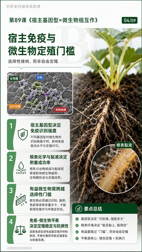 宿主免疫与（第89课《宿主基因型×微生物组互作）｜华昇金玛植保系统课技术图