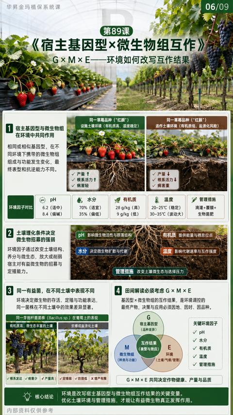 宿主基因型×微生物组互作（优化土壞环境与管理措施，才能让有益微生物真正发挥作用）｜华昇金玛植保系统课技术图