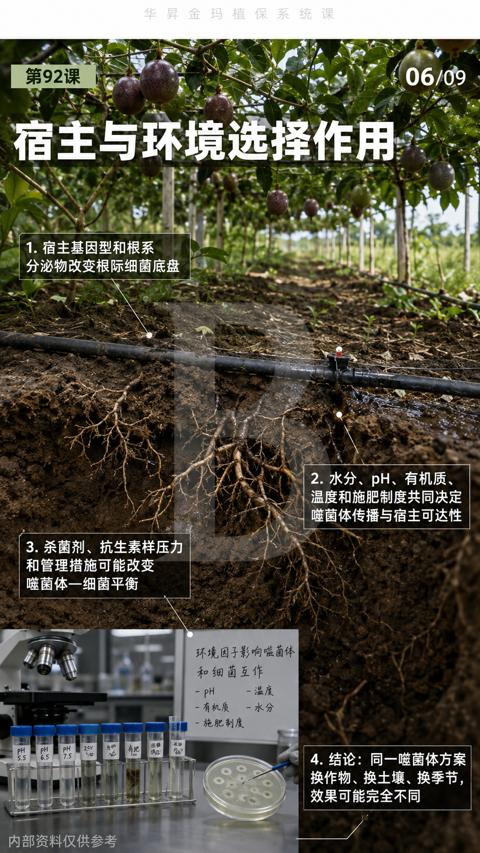 宿主与环境选择作用（分泌物改变根际细菌底盘）｜华昇金玛植保系统课技术图