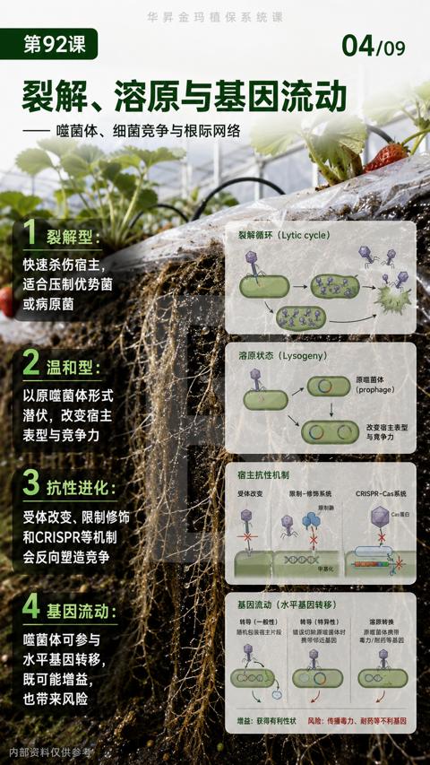 裂解、溶原与基因流动（风险）｜华昇金玛植保系统课技术图