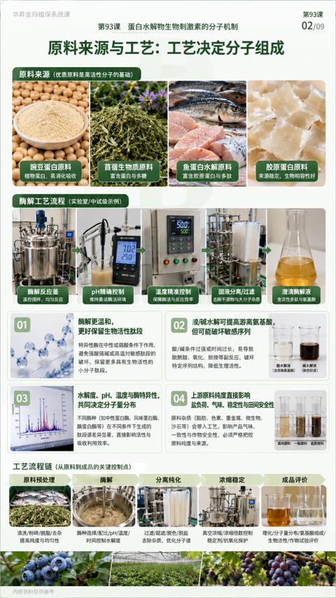 原料来源与工艺：工艺决定分子组成（第93课 蛋白水解物生物刺激素的分子机制）｜华昇金玛植保系统课技术图
